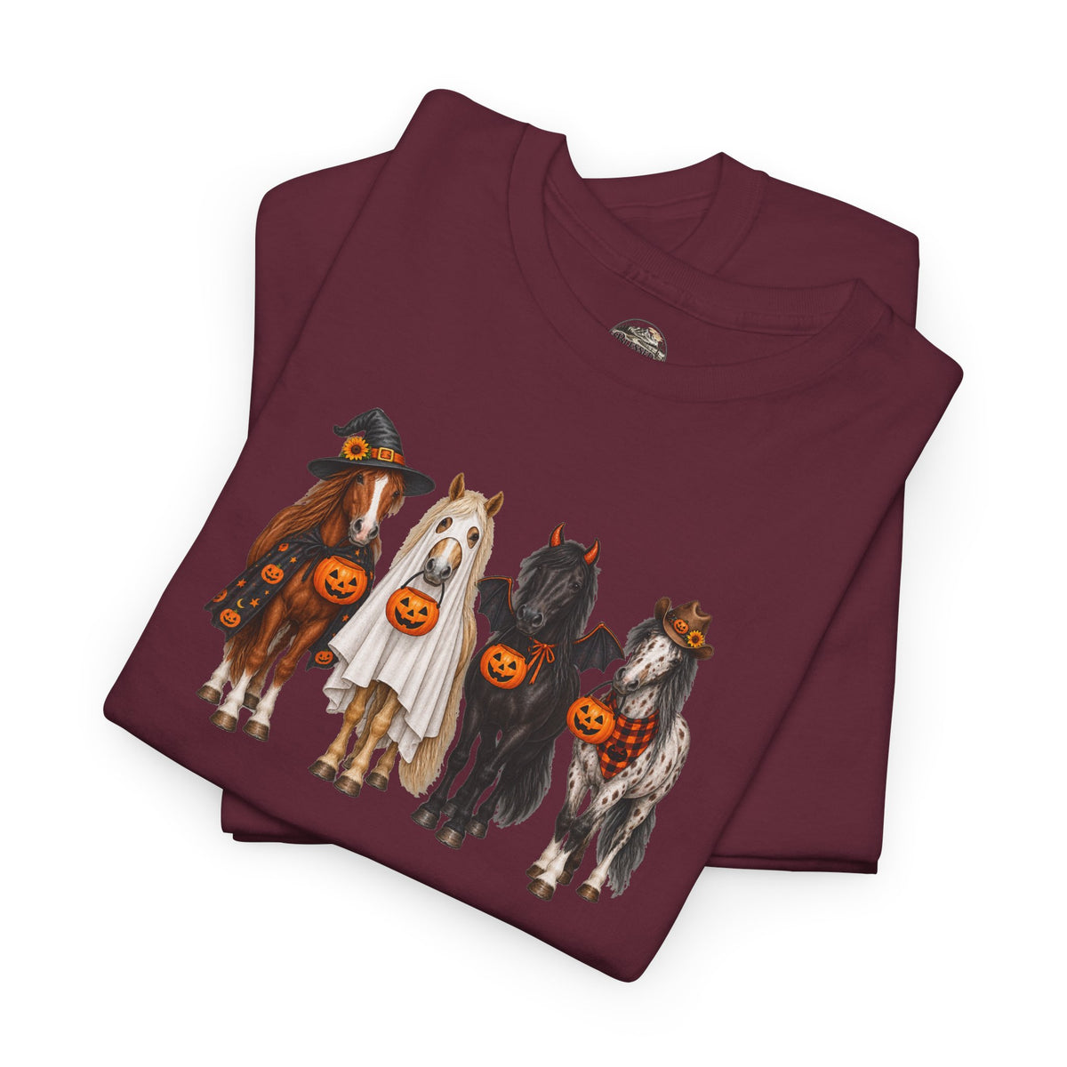 Halloween Horses Graphic Tee – Cute Trick-or-Treat Ponies Costume T-Shirt