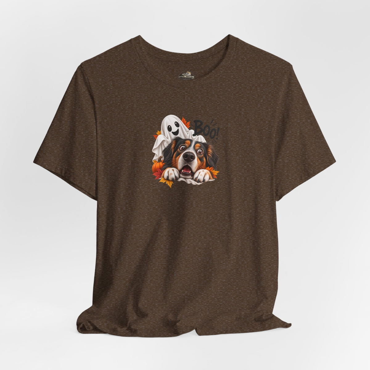 Halloween Dog Tee — "Boo!" Ghost Bernese Mountain Puppy T-Shirt