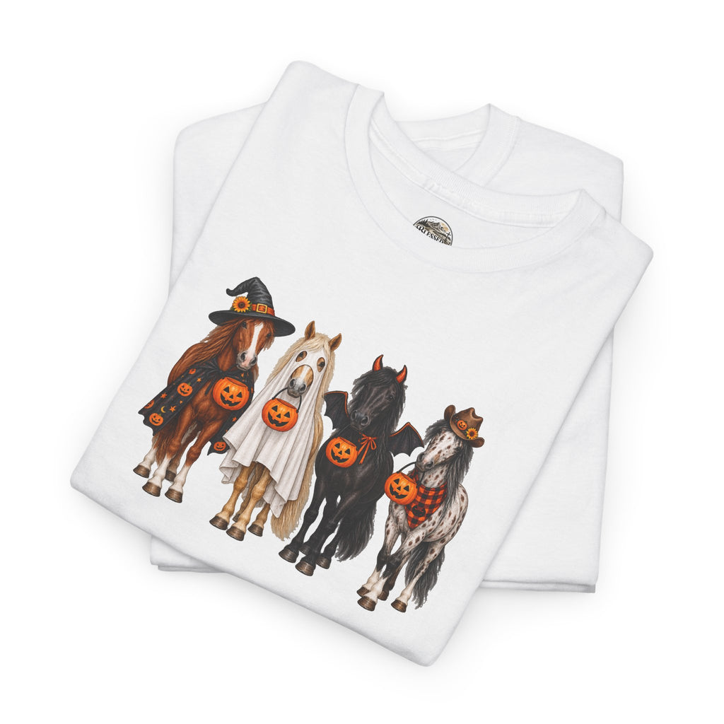 Halloween Horses Graphic Tee – Cute Trick-or-Treat Ponies Costume T-Shirt