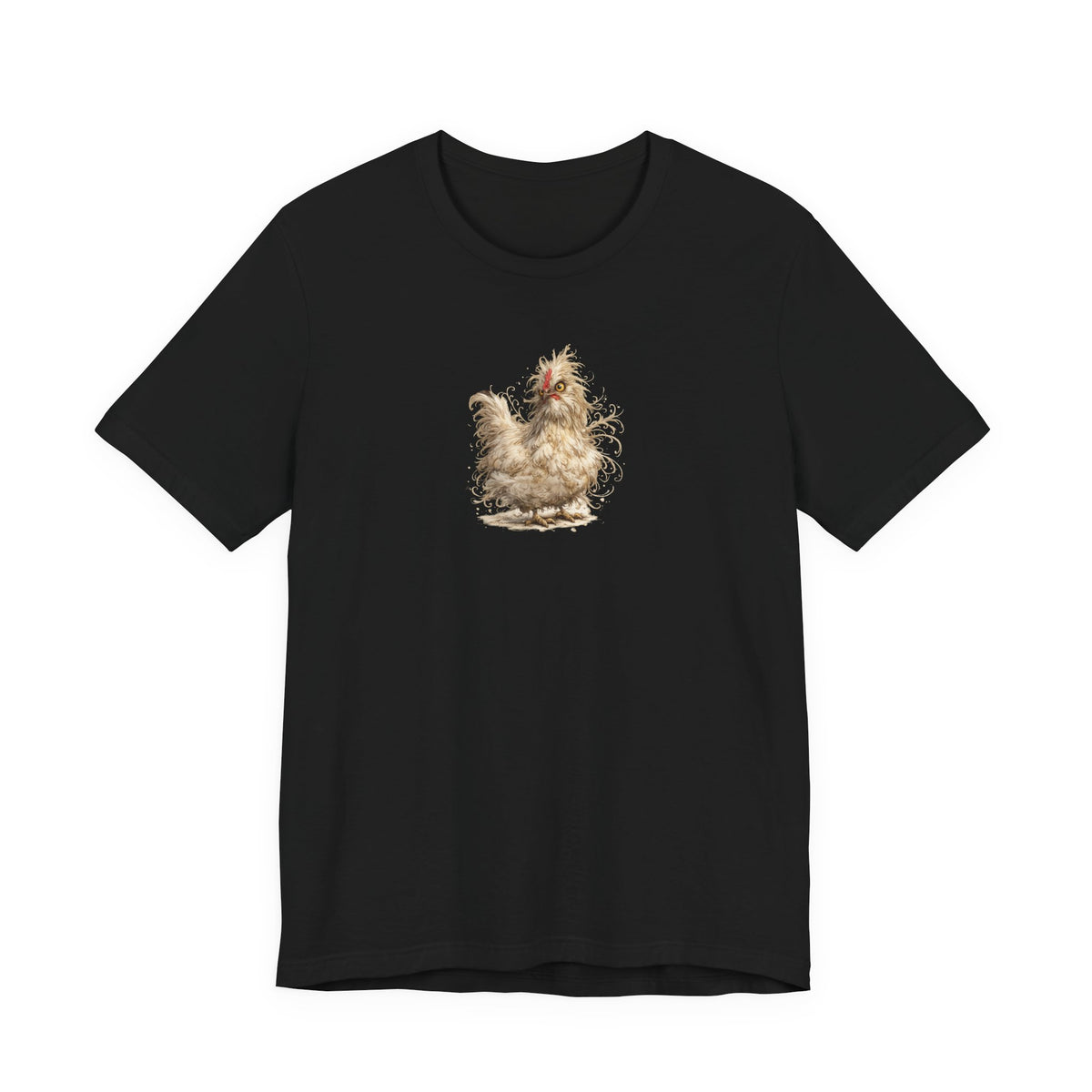 Chicken Illustration T‑Shirt — Fluffy Hen Art Tee for Farm & Animal Lovers