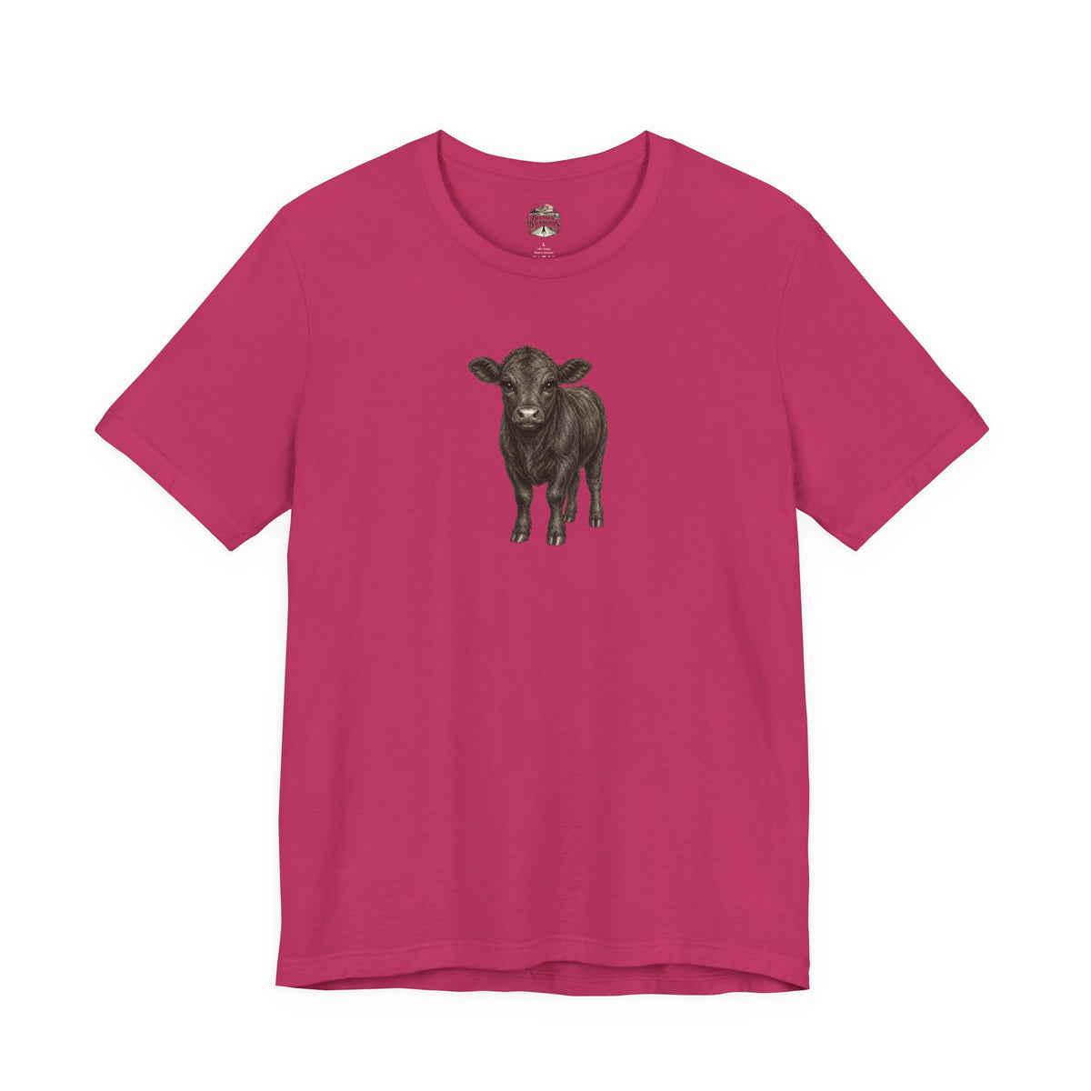 Cow Illustration T-Shirt — Cute Black Calf Graphic Tee