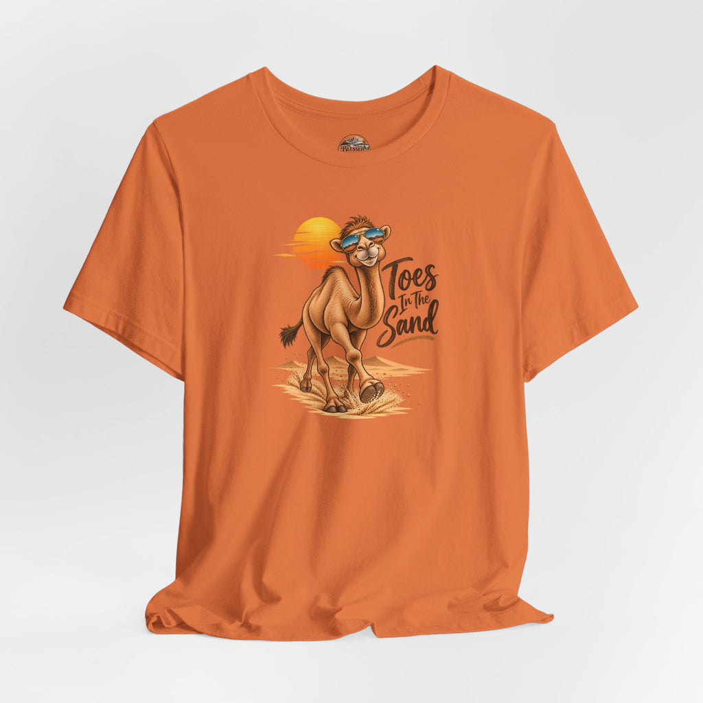 Toes in the Sand Camel T-Shirt — Beach Vacation Sunset Tee