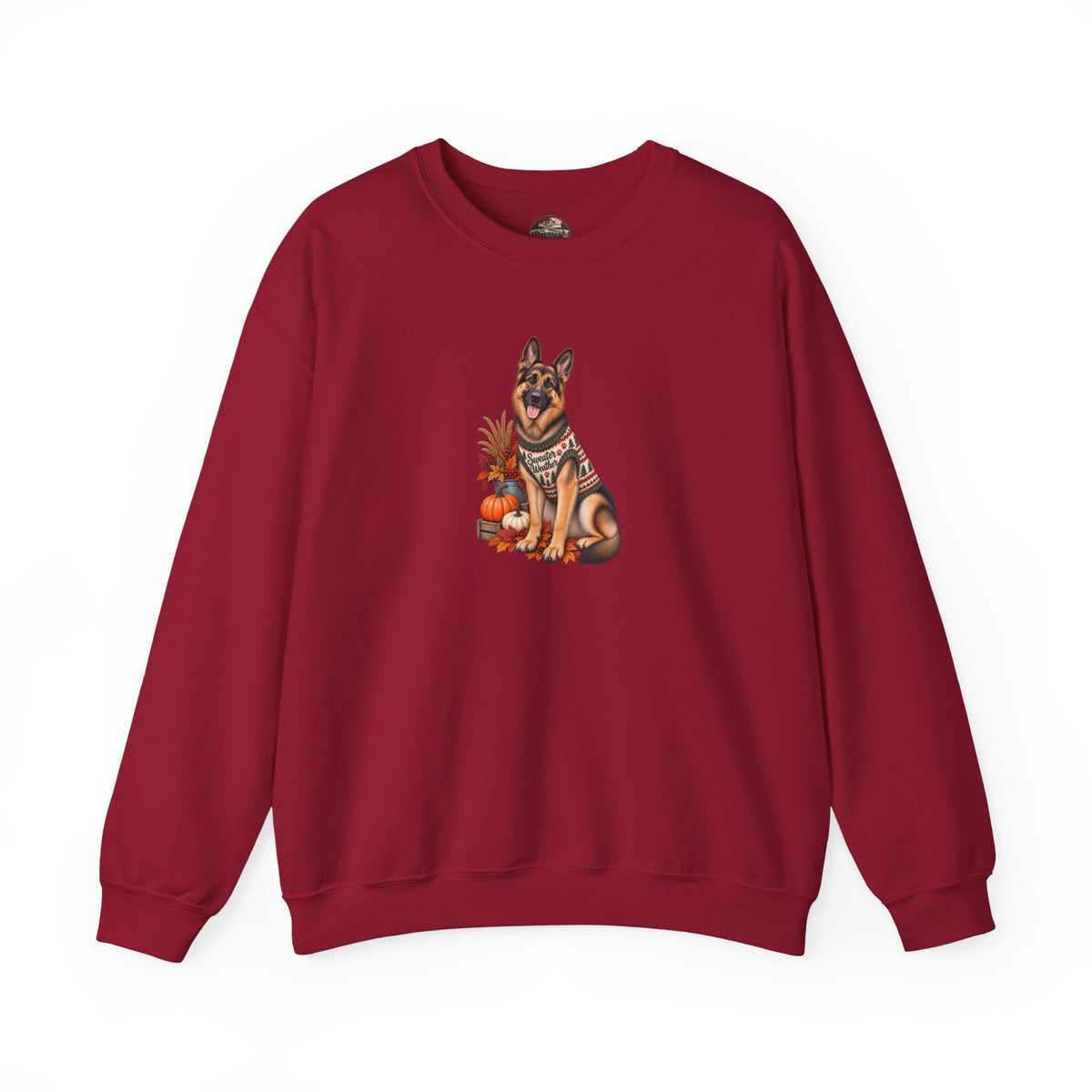 German Shepherd Autumn Pumpkin Crewneck Sweatshirt