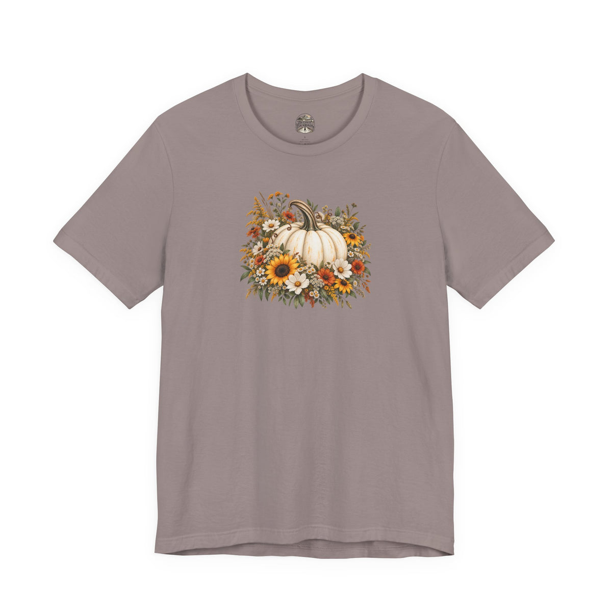 Fall Pumpkin & Sunflower T-Shirt — Autumn Floral Harvest Tee
