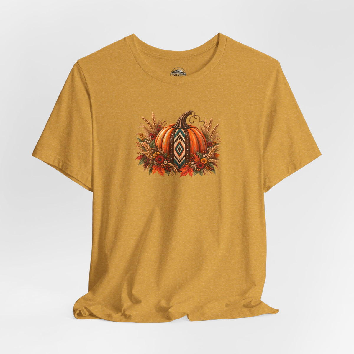 Fall Pumpkin & Sunflower Tee — Autumn Harvest Graphic T-Shirt