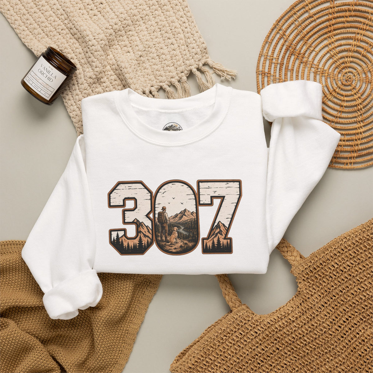 Crewneck Sweatshirt — 307 Mountain Landscape Graphic