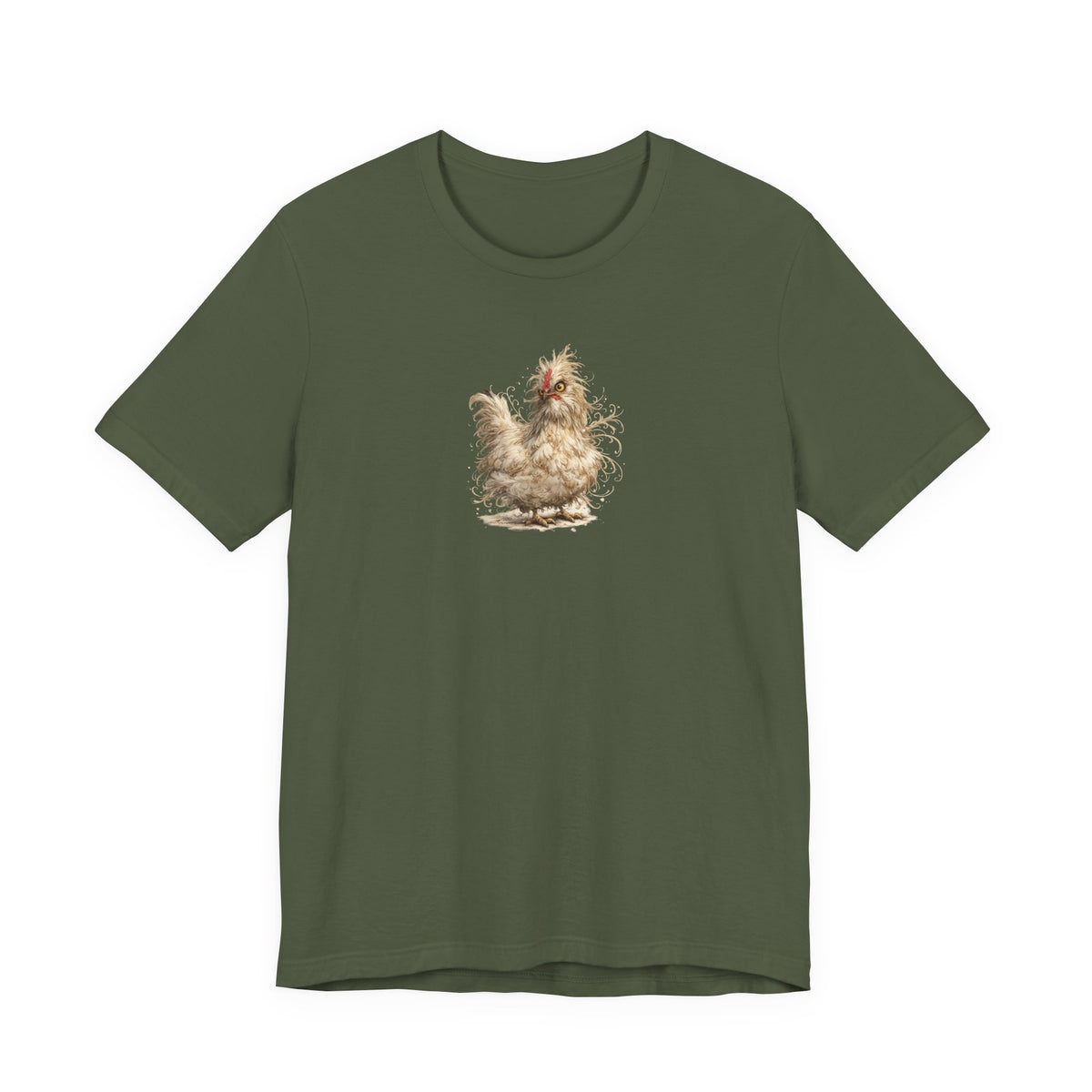 Chicken Illustration T‑Shirt — Fluffy Hen Art Tee for Farm & Animal Lovers