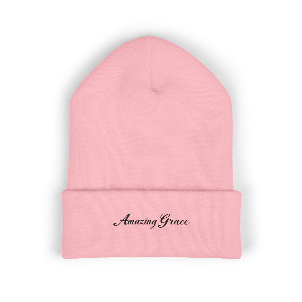 Amazing Grace Embroidered Cuffed Beanie — Faith-Inspired Winter Hat