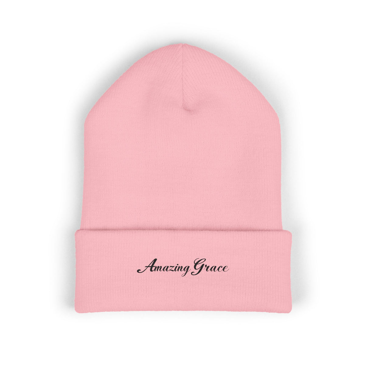 Amazing Grace Embroidered Cuffed Beanie — Faith-Inspired Winter Hat