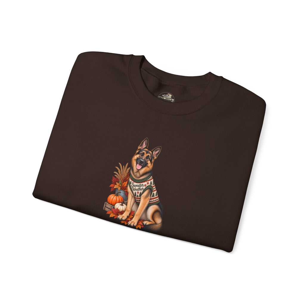 German Shepherd Autumn Pumpkin Crewneck Sweatshirt