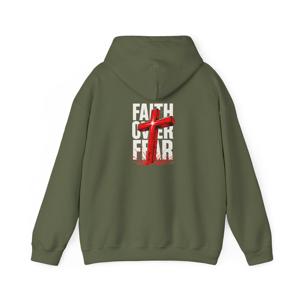 Faith Over Fear Hooded Sweatshirt - Unisex Christian Apparel