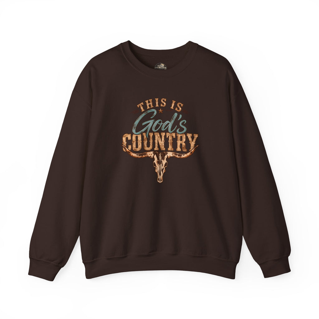 Crewneck Sweatshirt — "This Is God's Country" Western Graphic