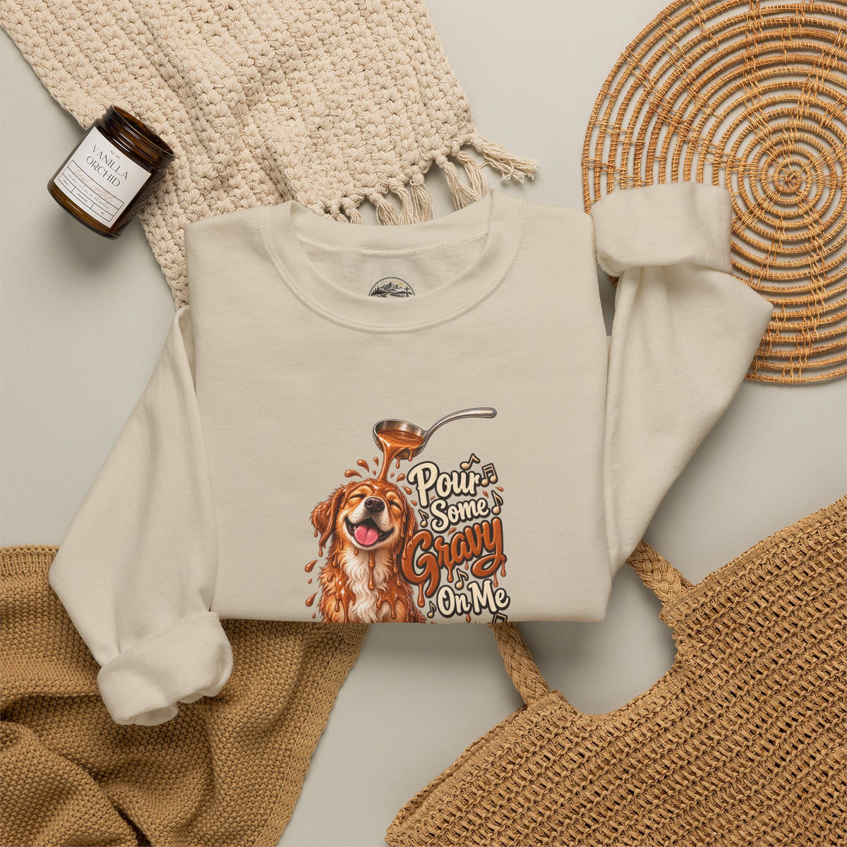 Golden Retriever Puppy Thanksgiving Crewneck Sweatshirt