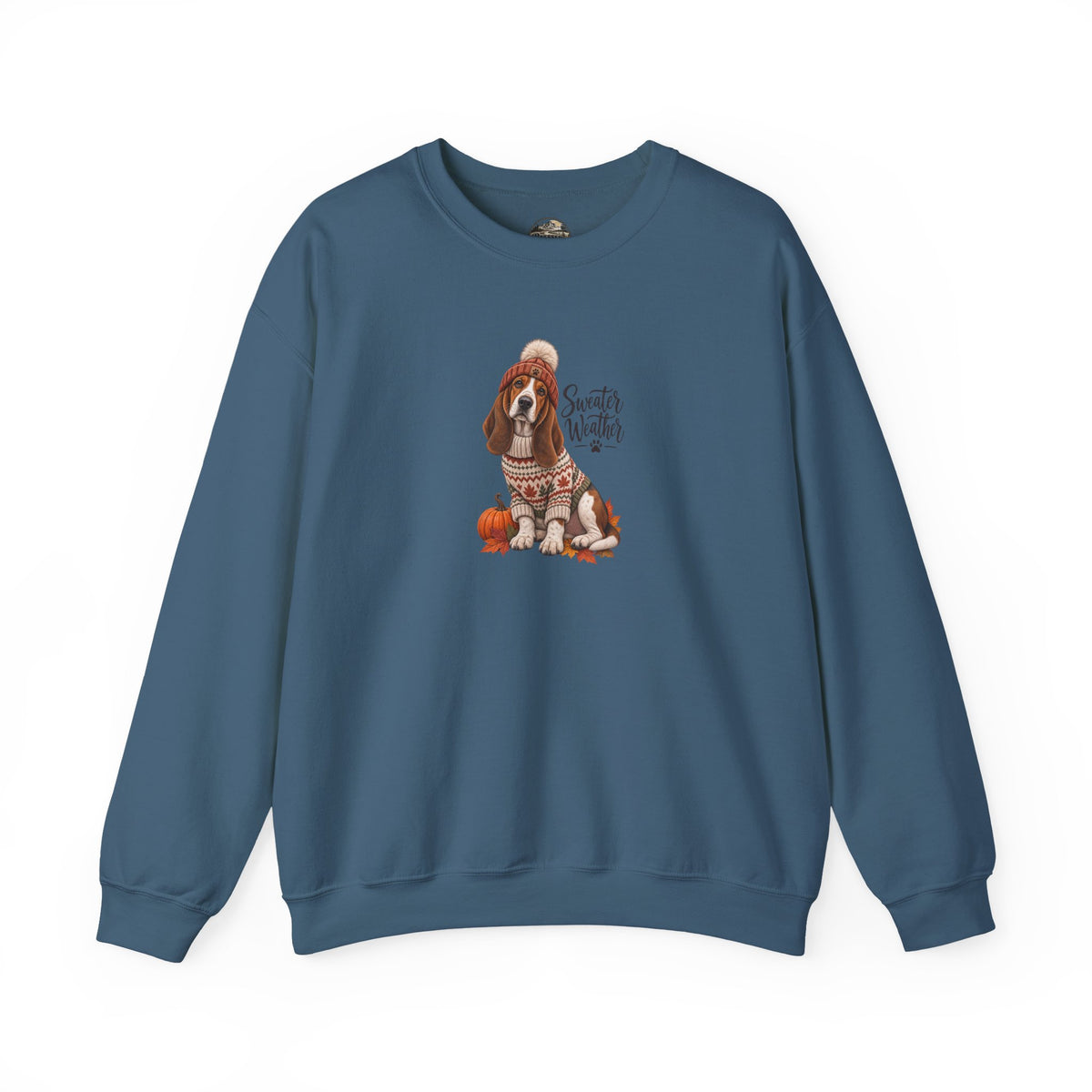 Basset Hound Fall Sweatshirt – 'Sweater Weather' Cozy Autumn Crewneck