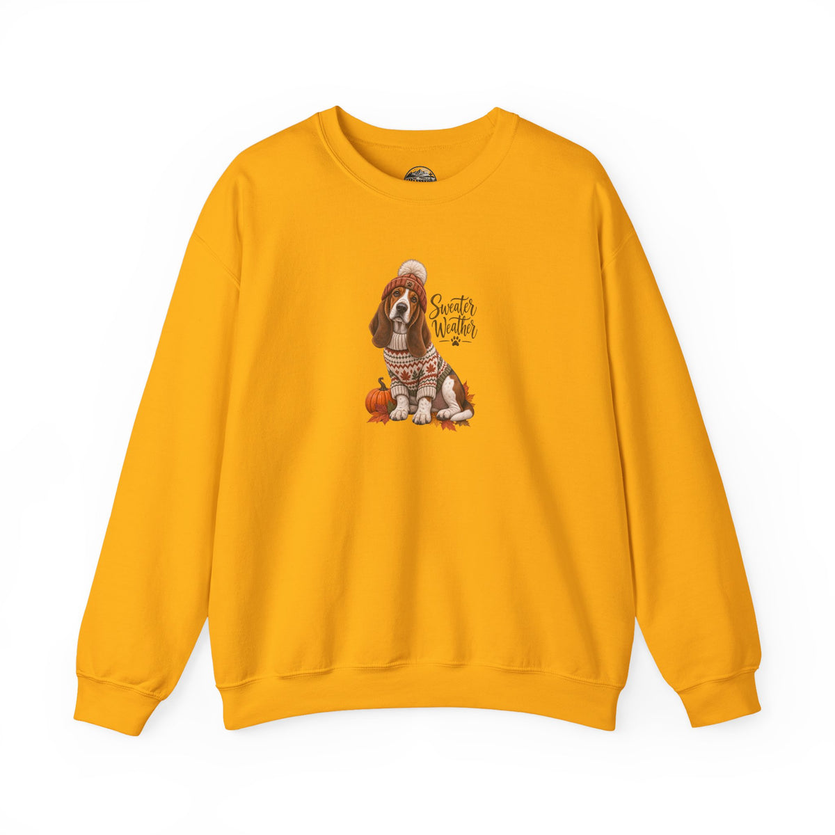 Basset Hound Fall Sweatshirt – 'Sweater Weather' Cozy Autumn Crewneck