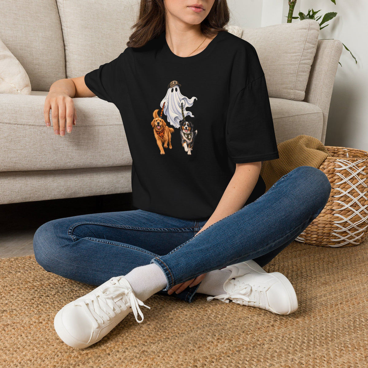 Halloween Ghost with Dogs T-Shirt