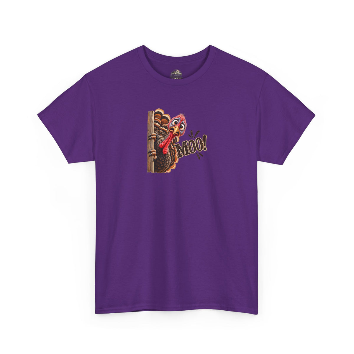 Turkey Peeking 'Moo!' Tee — Funny Thanksgiving Turkey T-Shirt