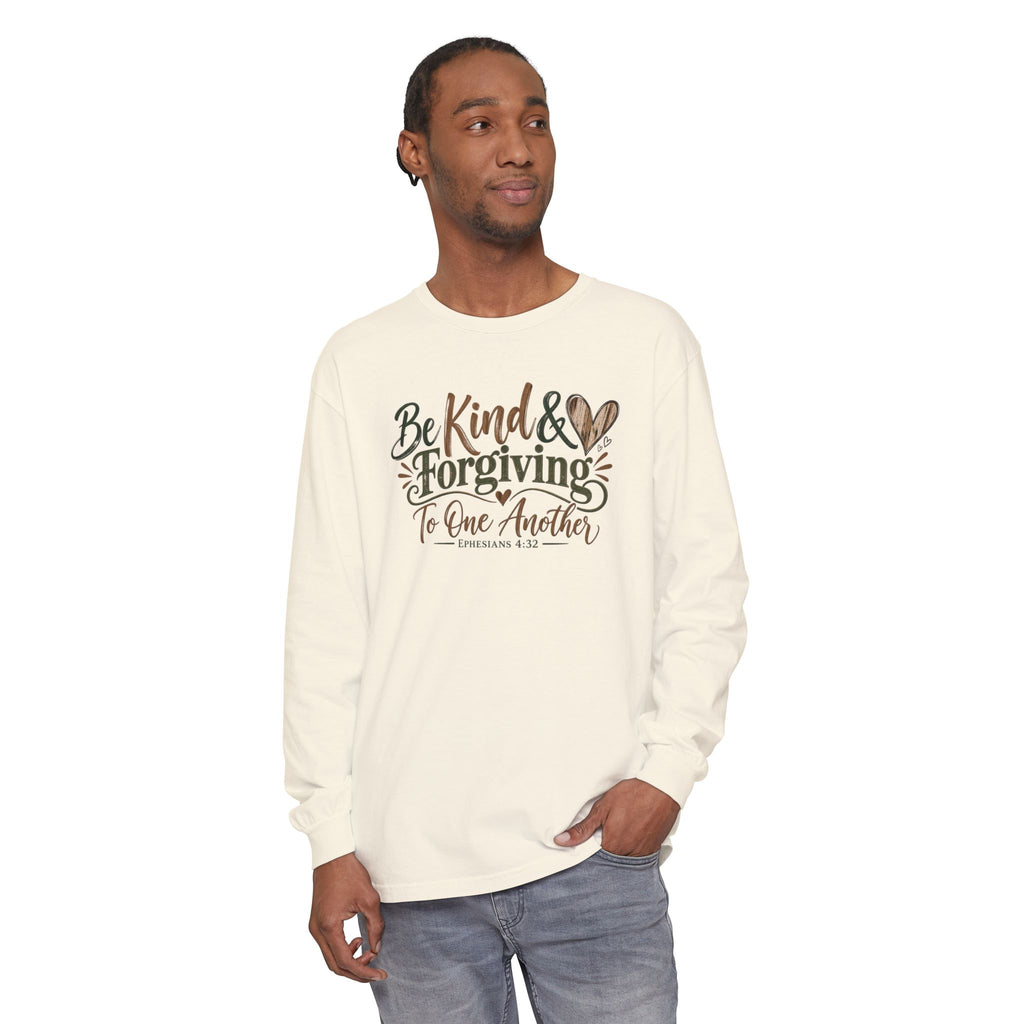 Be Kind & Forgiving Long Sleeve Tee – Inspirational Christian Message