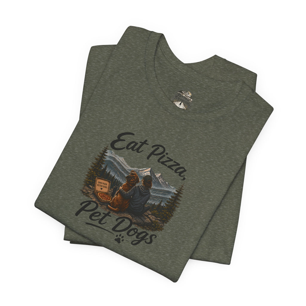 Eat Pizza Pet Dogs T-Shirt — Funny Dog Lover Tee