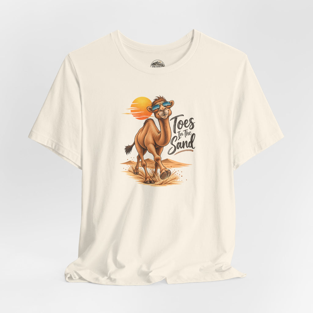 Toes in the Sand Camel T-Shirt — Beach Vacation Sunset Tee