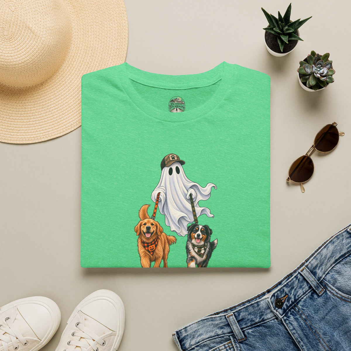 Halloween Ghost with Dogs T-Shirt