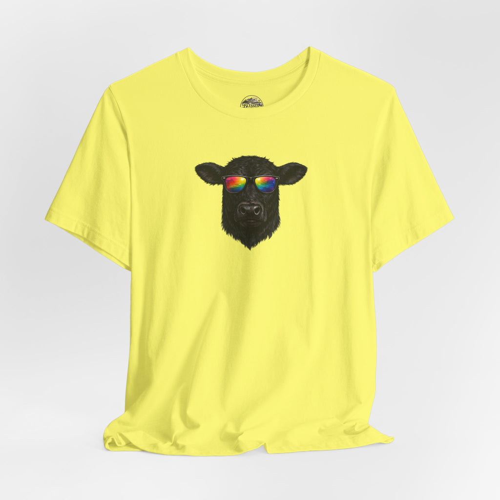 Black Cow With Sunglasses