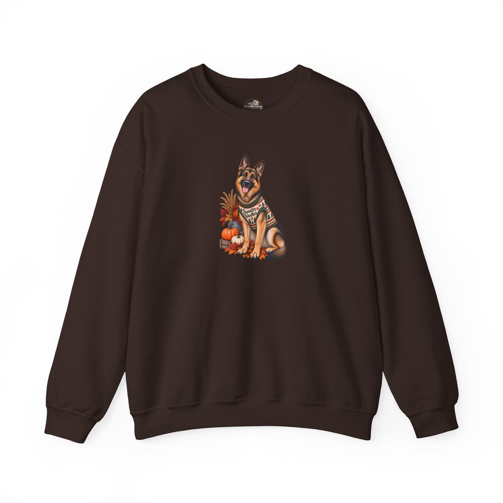 German Shepherd Autumn Pumpkin Crewneck Sweatshirt