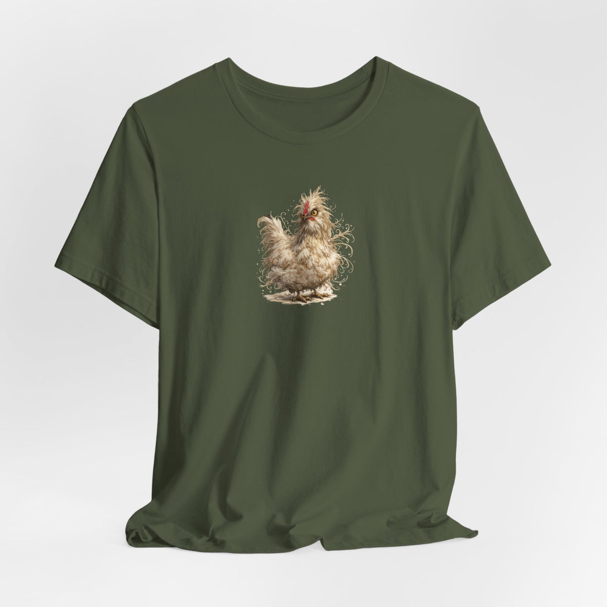 Chicken Illustration T‑Shirt — Fluffy Hen Art Tee for Farm & Animal Lovers