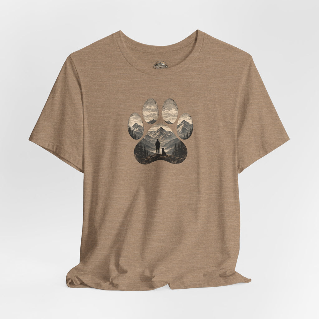 Adventure Paw Tee — Mountain Hiker Pawprint T-Shirt