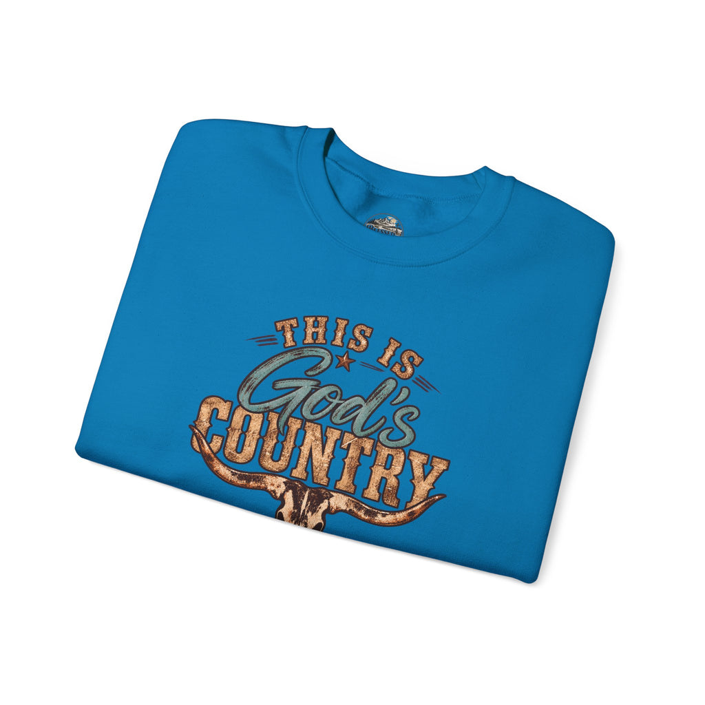 Crewneck Sweatshirt — "This Is God's Country" Western Graphic