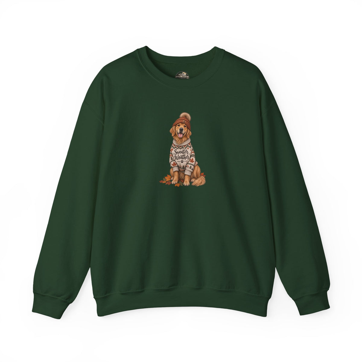 Golden Retriever in Sweater Crewneck Sweatshirt — Cozy Dog Lover Pullover