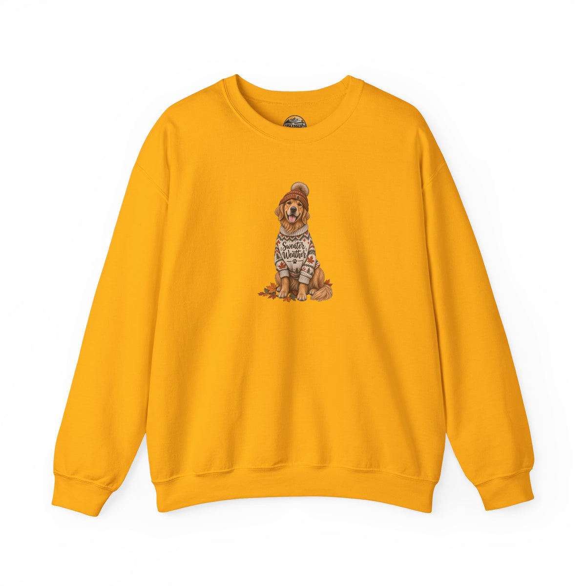 Golden Retriever in Sweater Crewneck Sweatshirt — Cozy Dog Lover Pullover