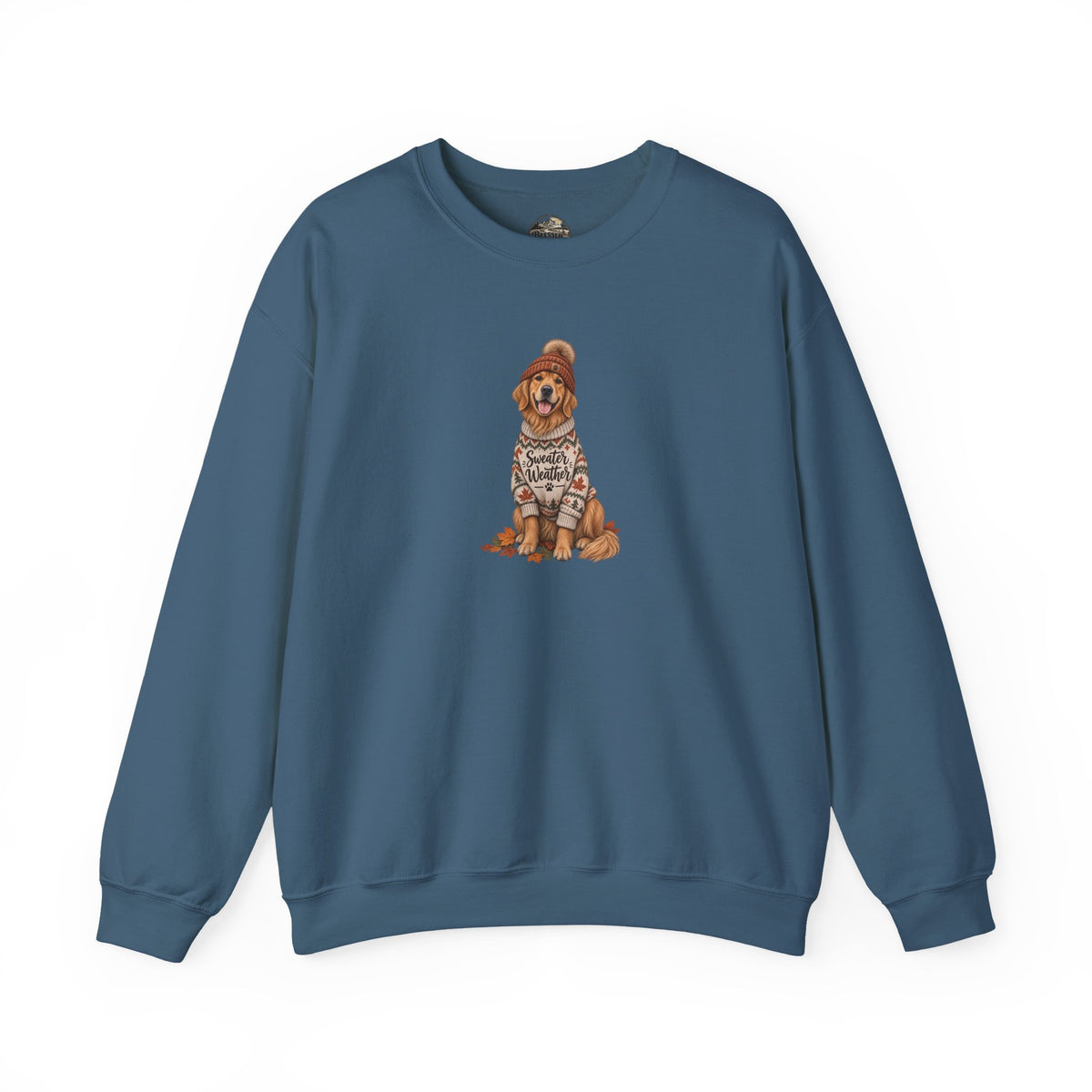 Golden Retriever in Sweater Crewneck Sweatshirt — Cozy Dog Lover Pullover