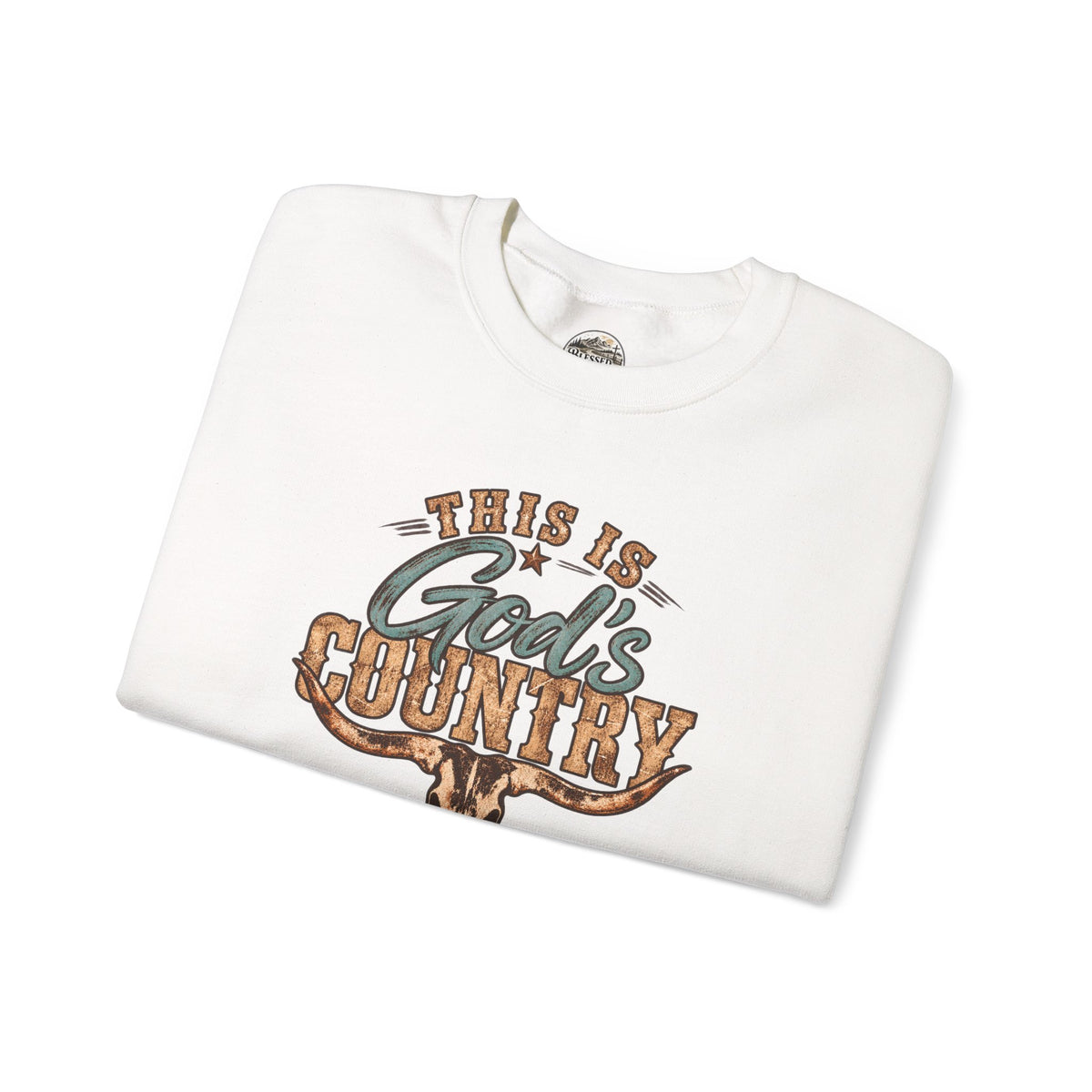Crewneck Sweatshirt — "This Is God's Country" Western Graphic