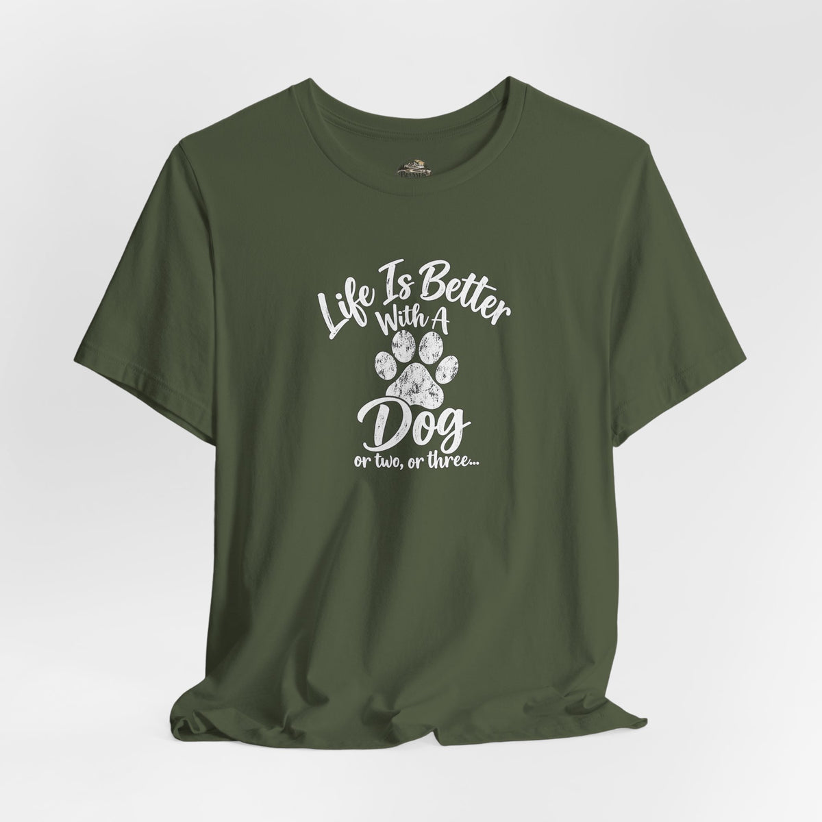 Dog Lover T-Shirt – "Life Is Better With A Dog (Or Two, Or Three)"