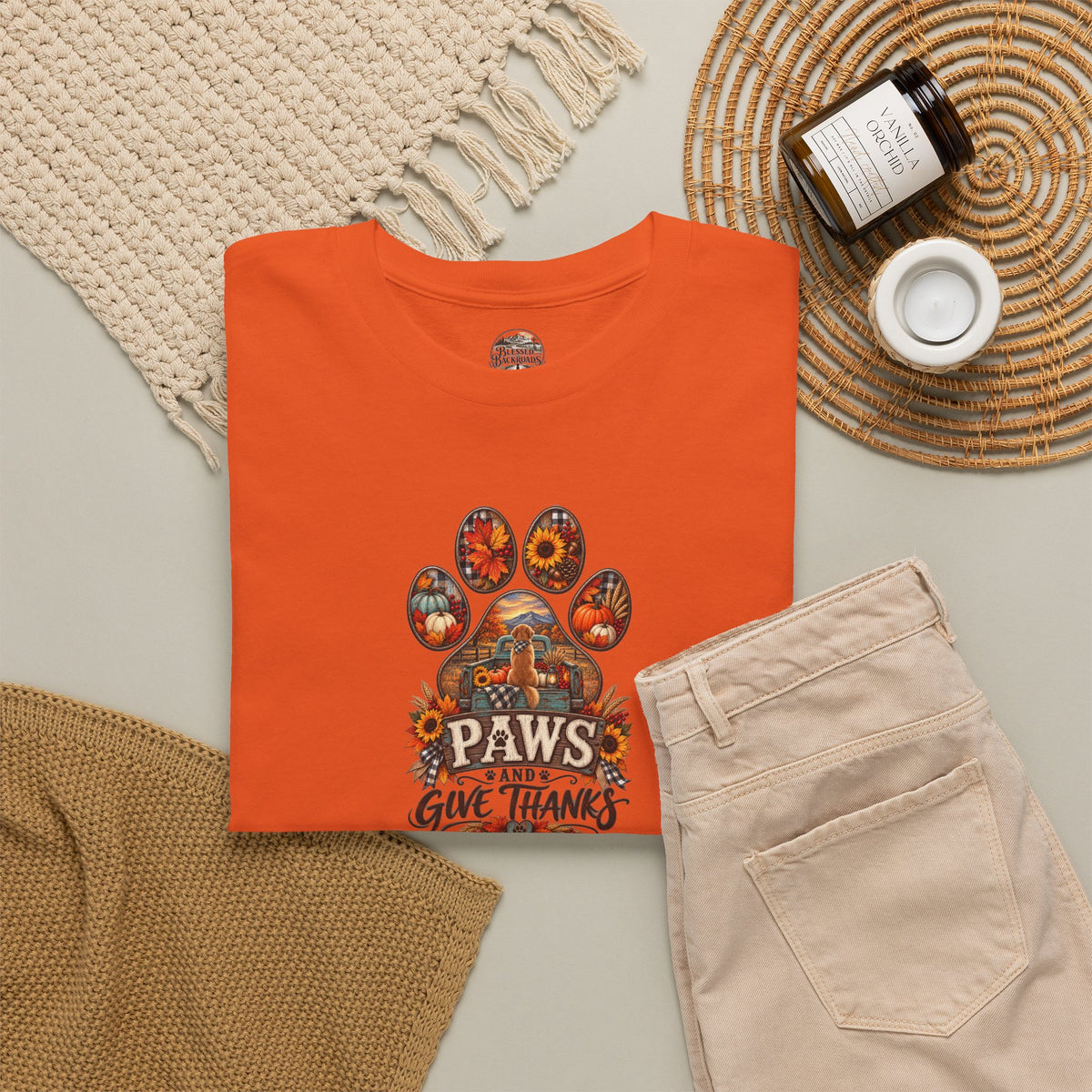 Thankful Paws Thanksgiving T‑Shirt
