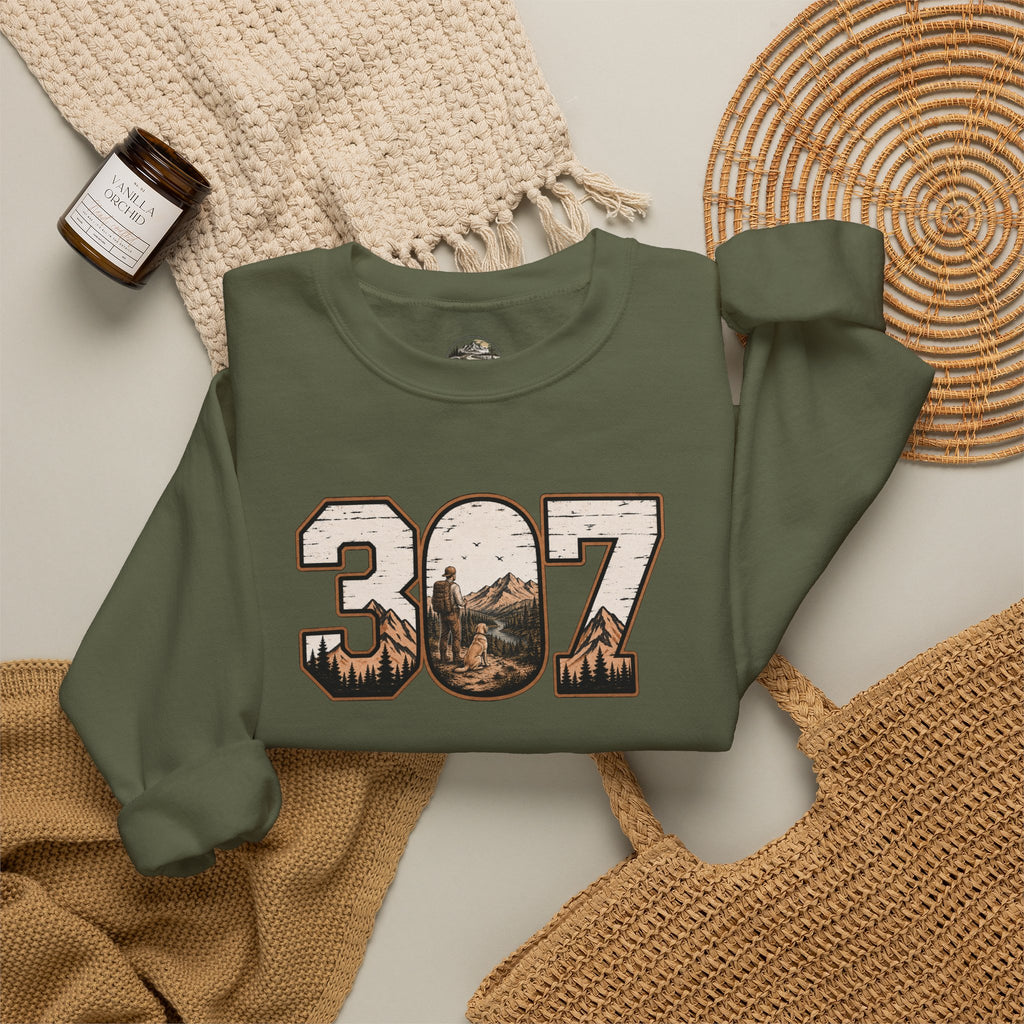 Crewneck Sweatshirt — 307 Mountain Landscape Graphic