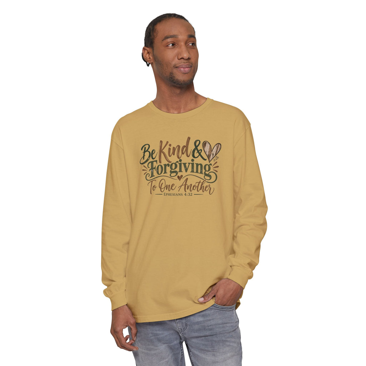 Be Kind & Forgiving Long Sleeve Tee – Inspirational Christian Message