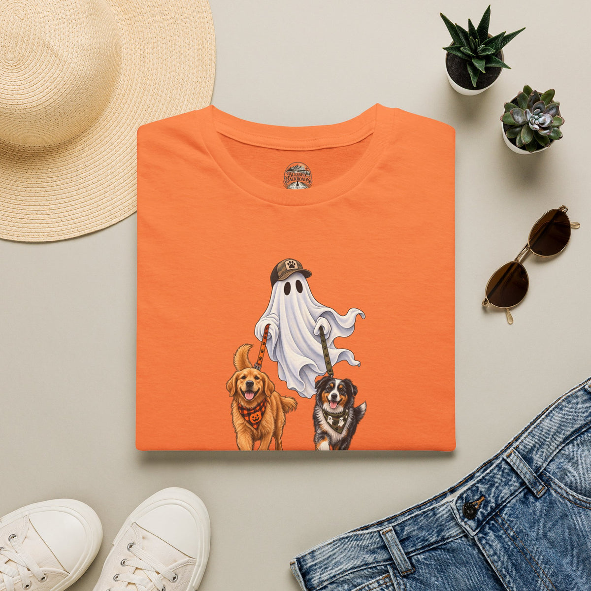 Halloween Ghost with Dogs T-Shirt