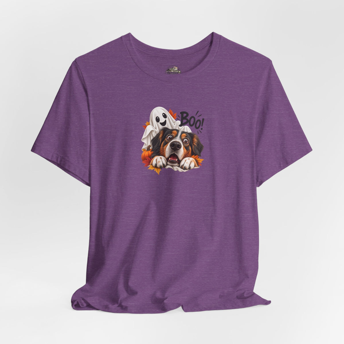 Halloween Dog Tee — "Boo!" Ghost Bernese Mountain Puppy T-Shirt