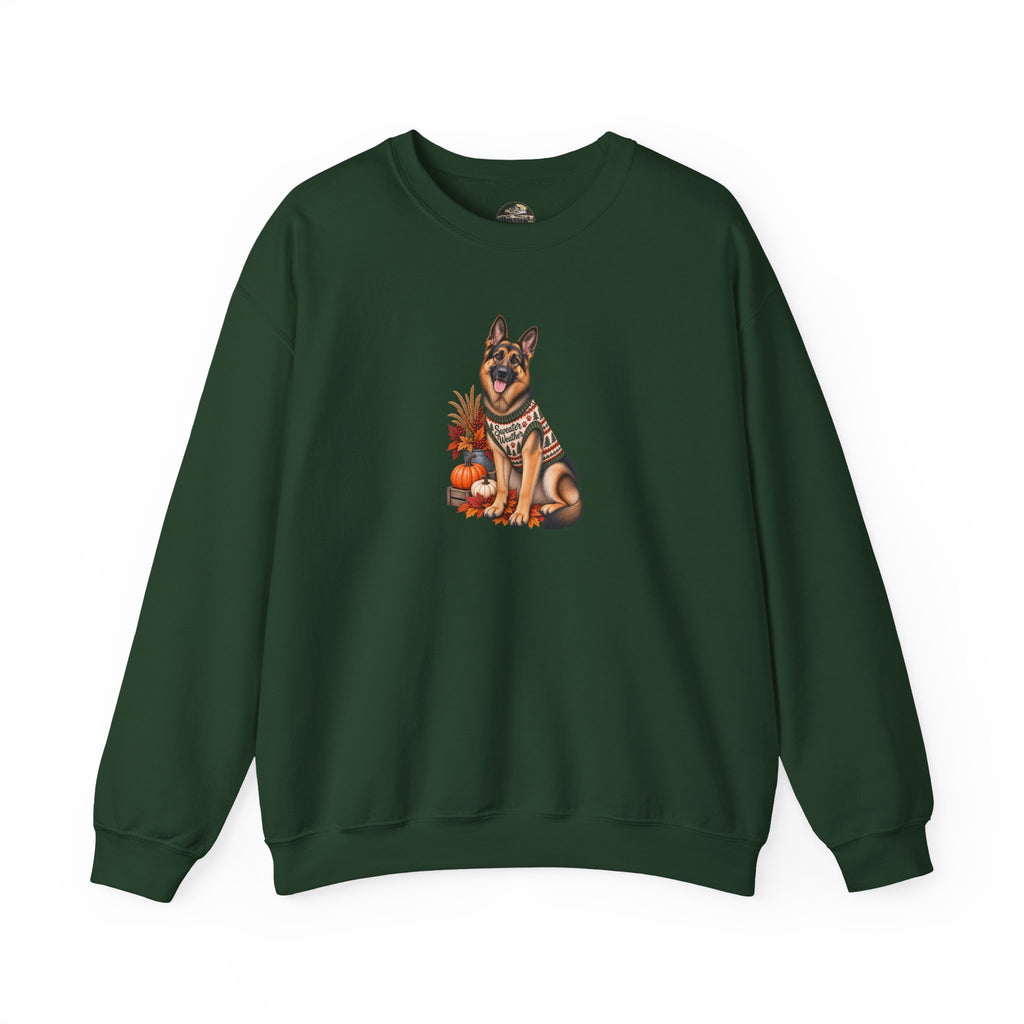 German Shepherd Autumn Pumpkin Crewneck Sweatshirt