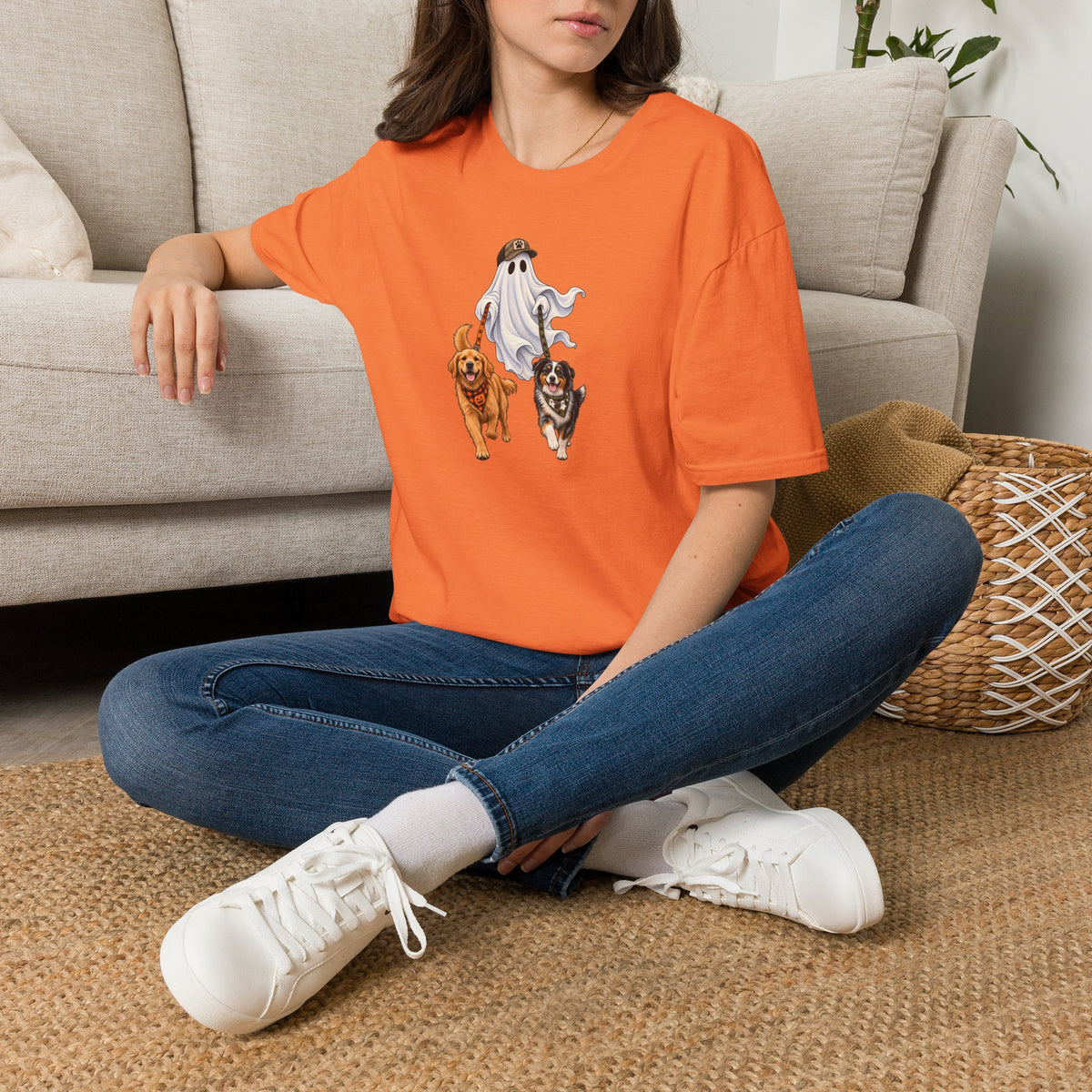 Halloween Ghost with Dogs T-Shirt