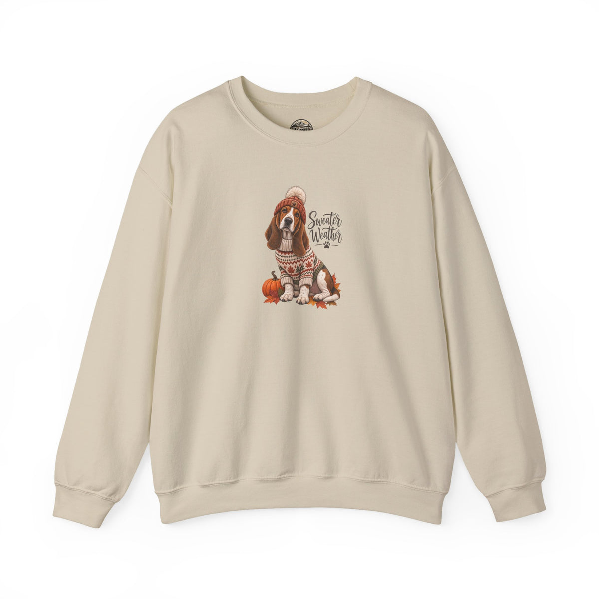 Basset Hound Fall Sweatshirt – 'Sweater Weather' Cozy Autumn Crewneck