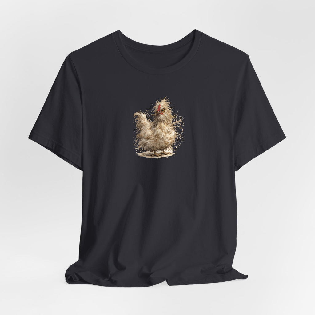 Chicken Illustration T‑Shirt — Fluffy Hen Art Tee for Farm & Animal Lovers
