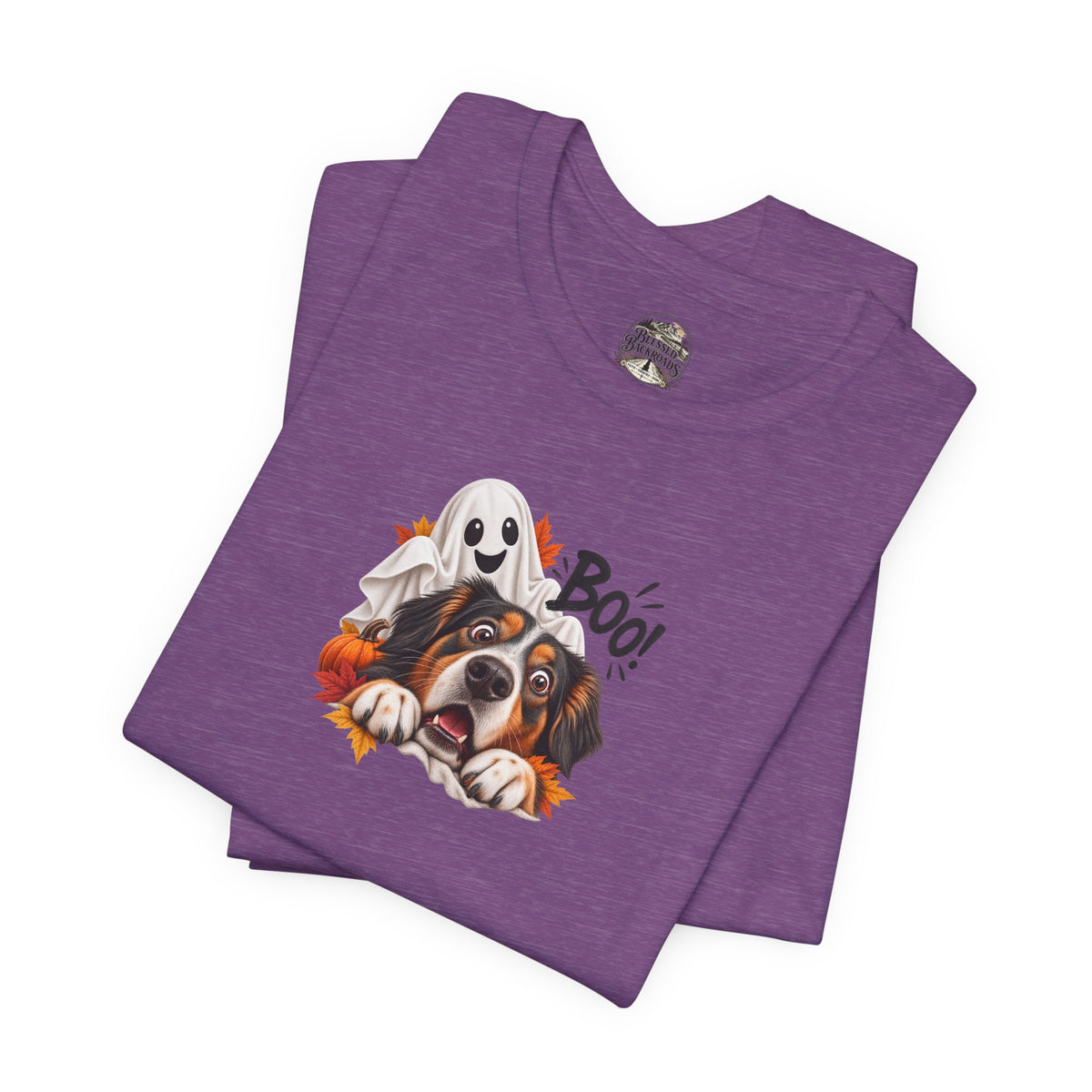 Halloween Dog Tee — "Boo!" Ghost Bernese Mountain Puppy T-Shirt