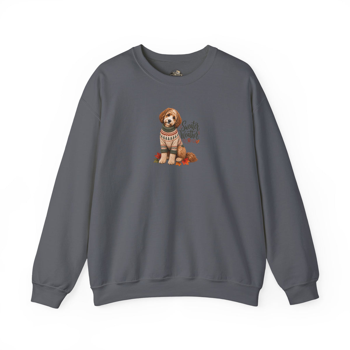 Dog in Sweater Crewneck Sweatshirt — "Sweater Weather" Cozy Fall Pullover