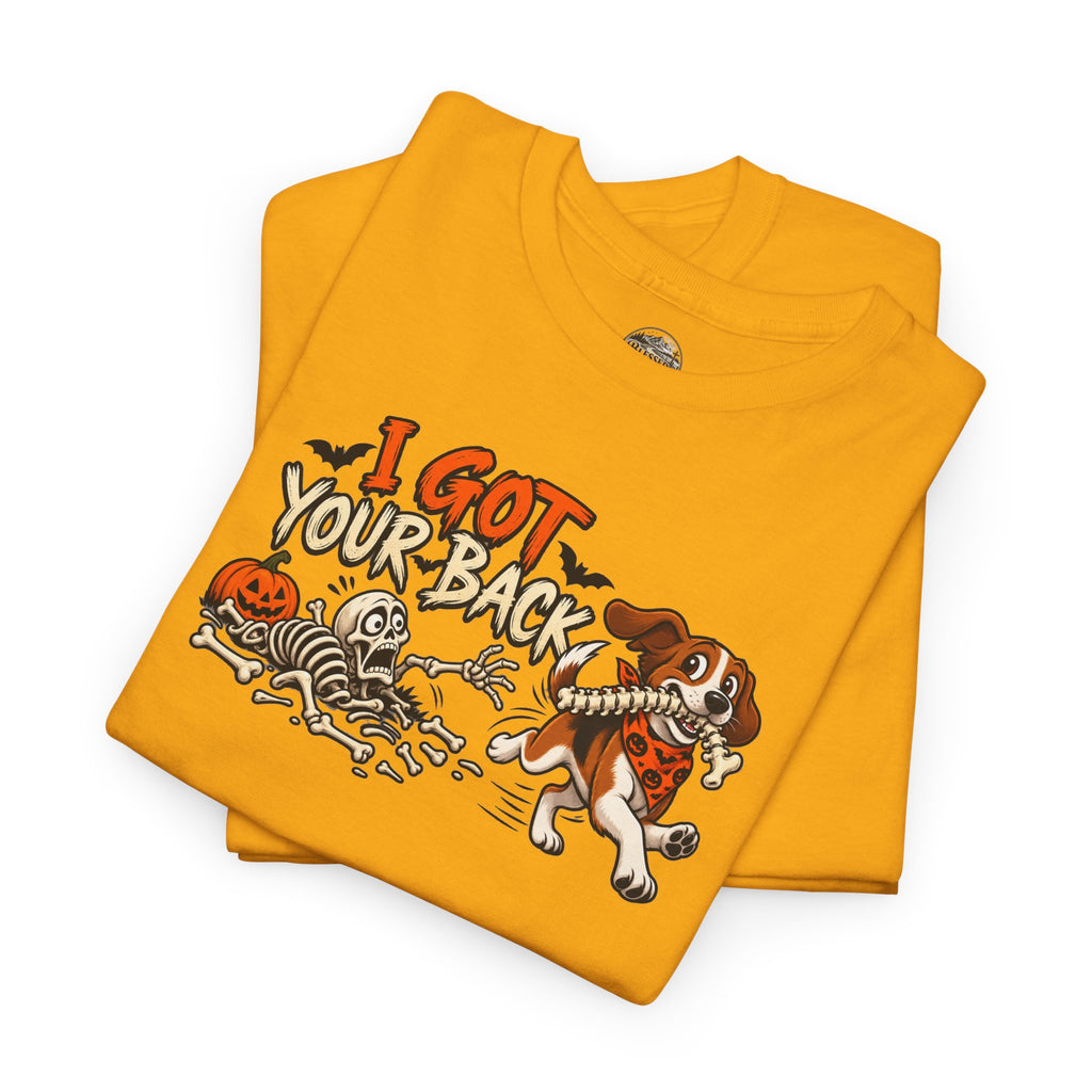 I Got Your Back Halloween Dog Skeleton Graphic Tee