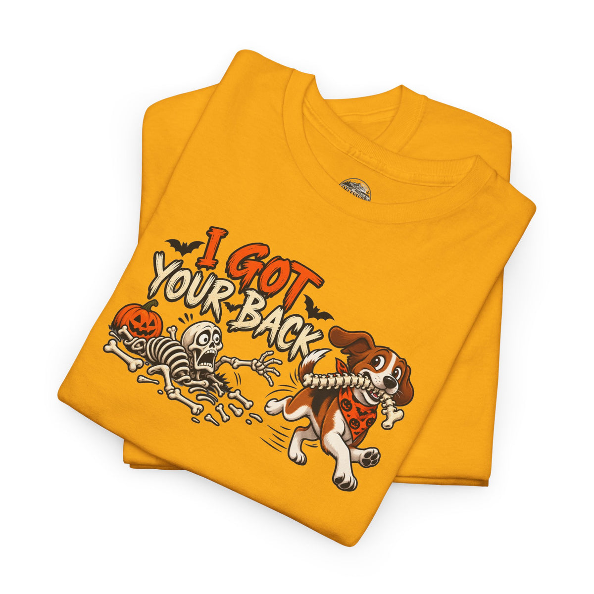 I Got Your Back Halloween Dog Skeleton Graphic Tee