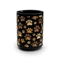 15oz Black Paw Print Coffee Mug