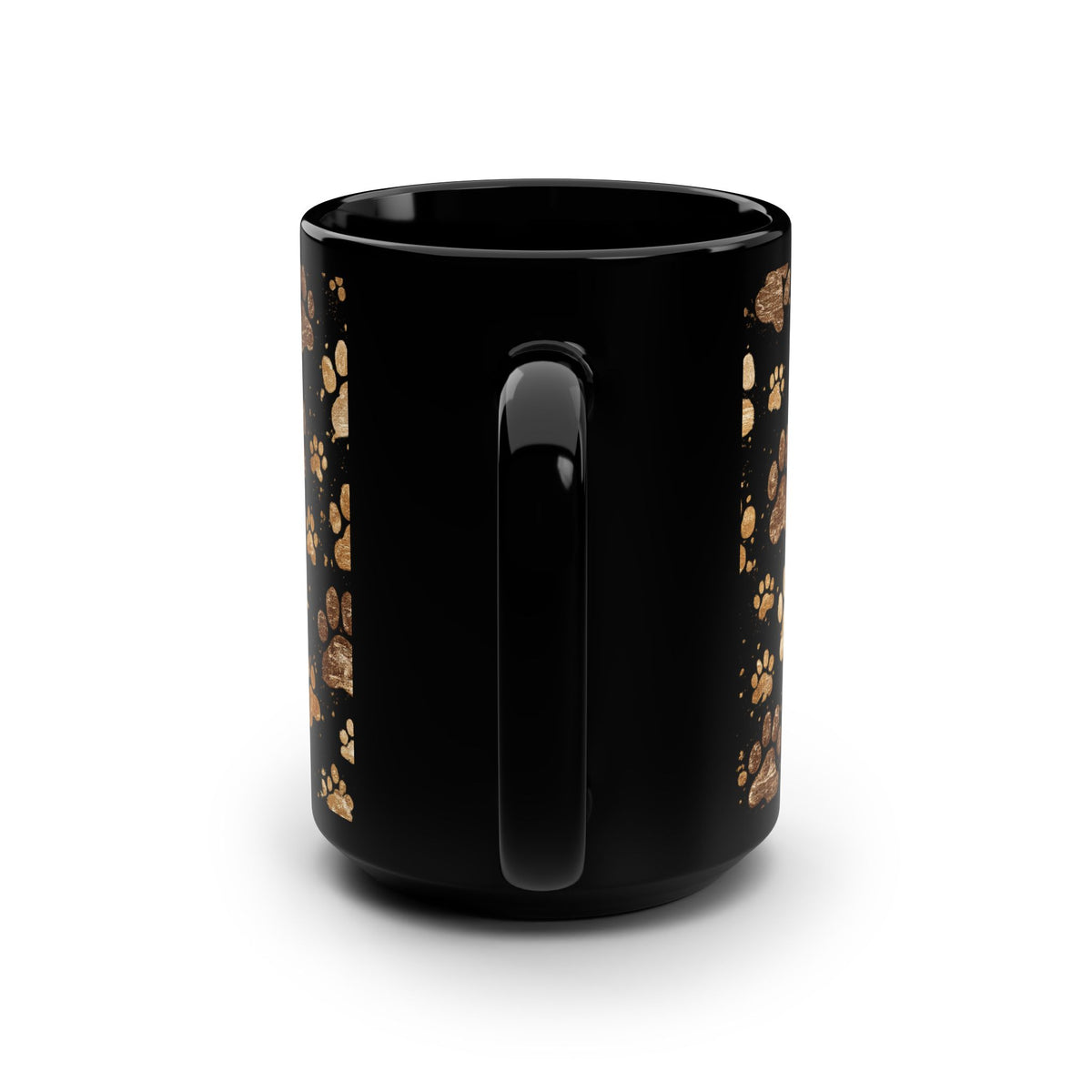 15oz Black Paw Print Coffee Mug
